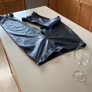 Zara black faux leather capris. Size medium, measurements are in photos posted.